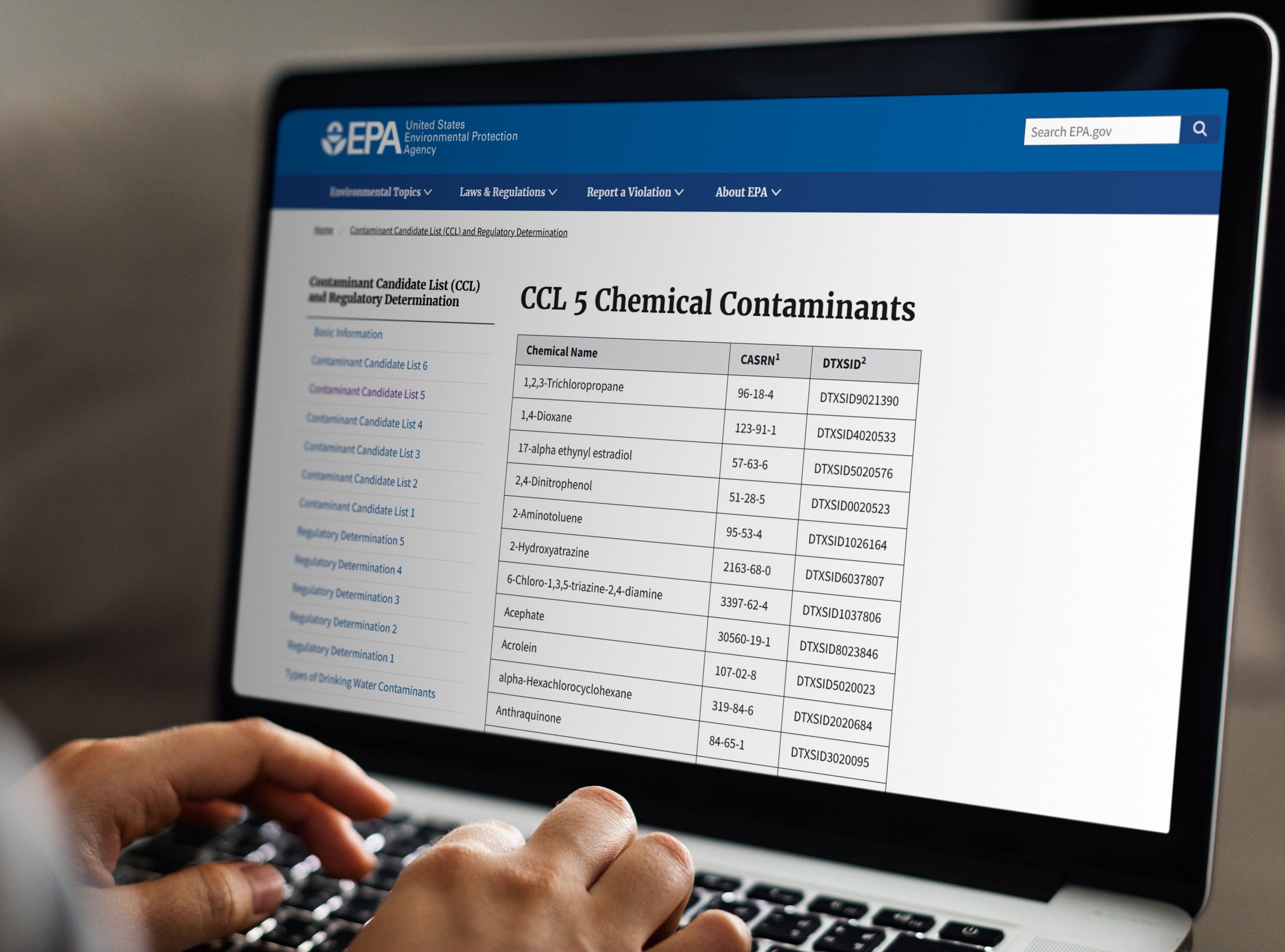 USEPA Announces CCL 5 Contaminant Regulatory Determinations